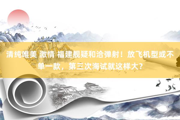 清纯唯美 激情 福建舰疑和洽弹射！放飞机型或不单一款，第三次海试就这样大？