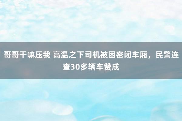 哥哥干嘛压我 高温之下司机被困密闭车厢，民警连查30多辆车赞成