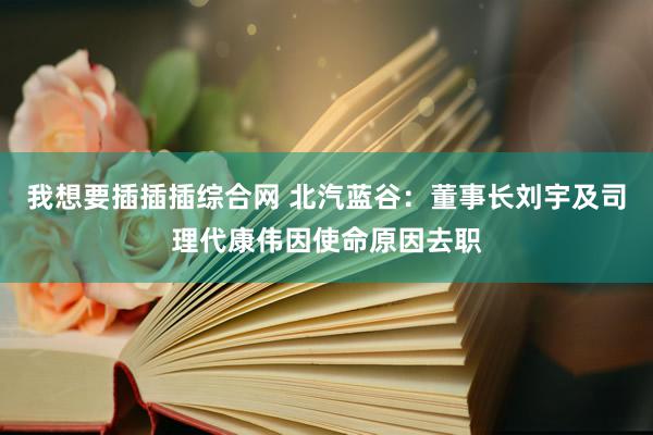 我想要插插插综合网 北汽蓝谷：董事长刘宇及司理代康伟因使命原因去职