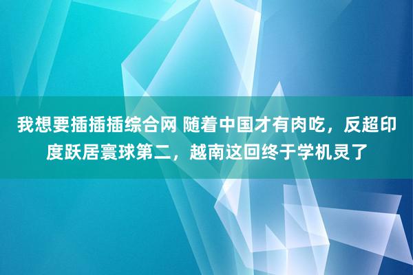 我想要插插插综合网 随着中国才有肉吃，反超印度跃居寰球第二，越南这回终于学机灵了