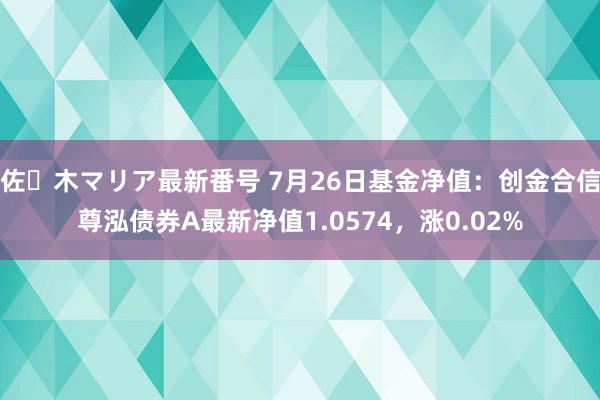 佐々木マリア最新番号 7月26日基金净值：创金合信尊泓债券A最新净值1.0574，涨0.02%