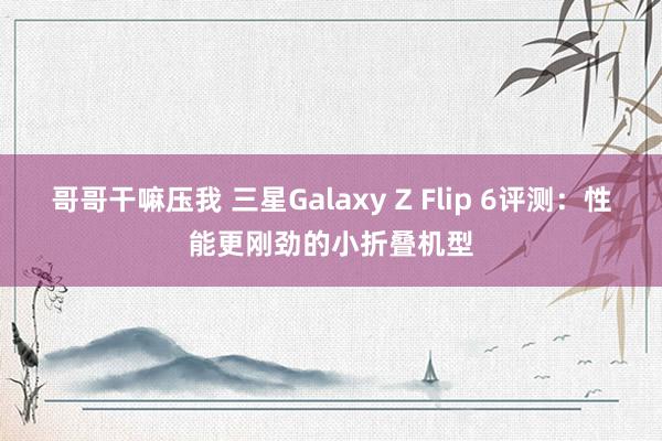 哥哥干嘛压我 三星Galaxy Z Flip 6评测：性能更刚劲的小折叠机型