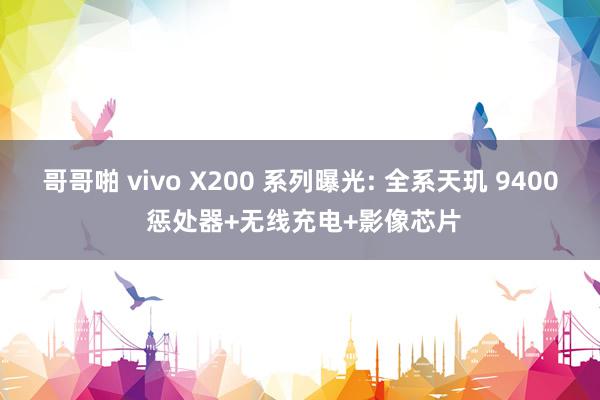 哥哥啪 vivo X200 系列曝光: 全系天玑 9400 惩处器+无线充电+影像芯片