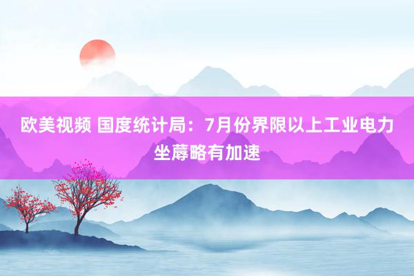 欧美视频 国度统计局：7月份界限以上工业电力坐蓐略有加速