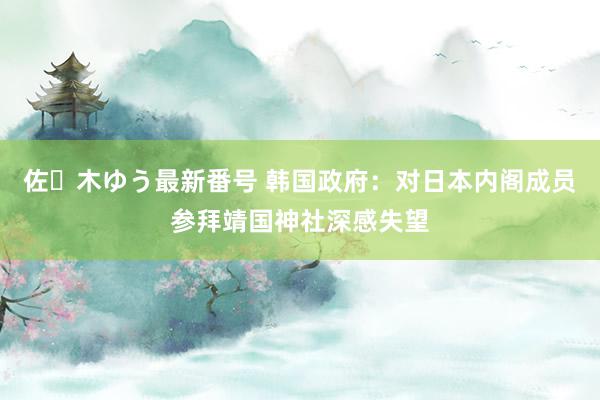 佐々木ゆう最新番号 韩国政府：对日本内阁成员参拜靖国神社深感失望