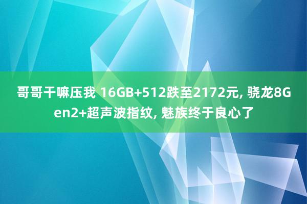 哥哥干嘛压我 16GB+512跌至2172元, 骁龙8Gen2+超声波指纹, 魅族终于良心了