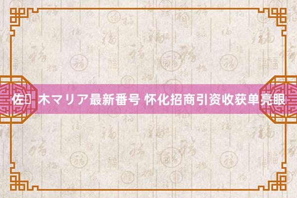 佐々木マリア最新番号 怀化招商引资收获单亮眼